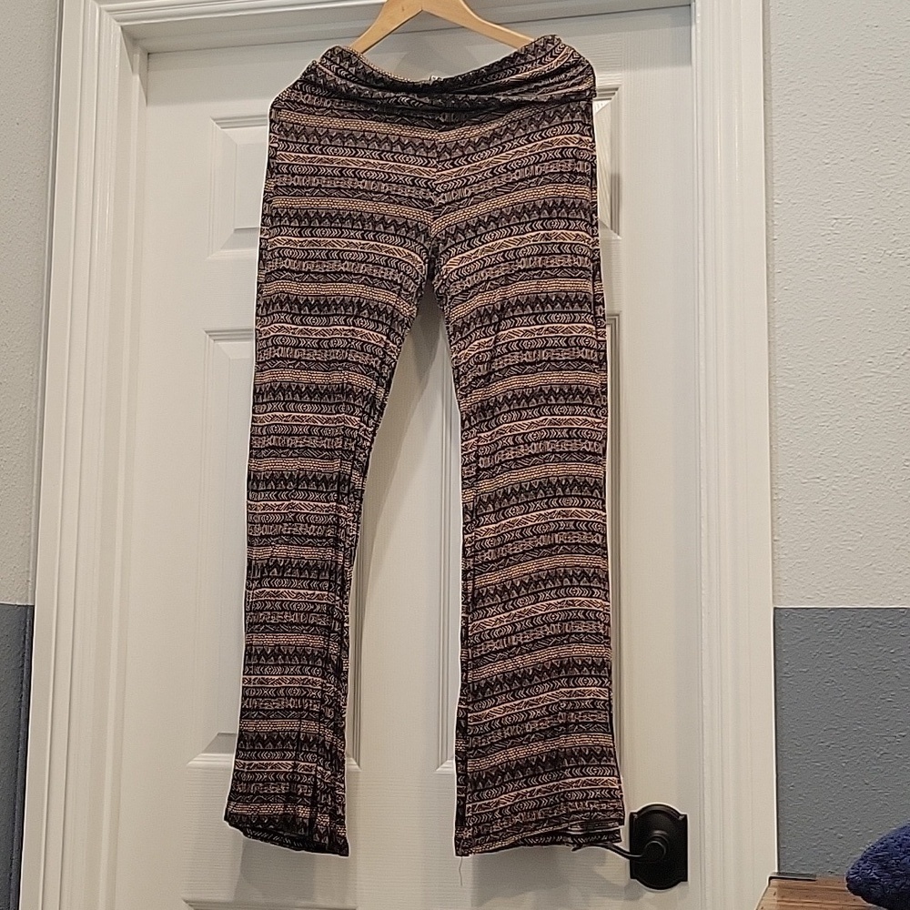 BKE Patterned Women's Pants - Black and Tan